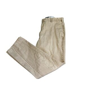 Peter Millar Golf Pants Flat Front Chino 100%‎ Pima Cotton Size 36x33 Tan EUC